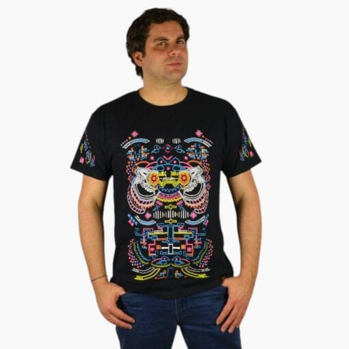 Schwarzlicht T-Shirt Robot
