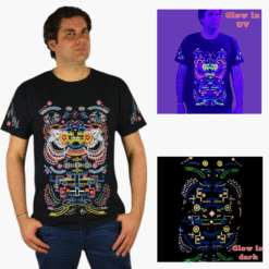 Schwarzlicht T-Shirt Robot