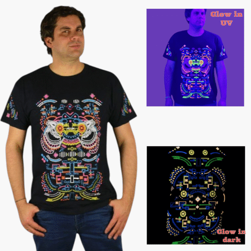 Schwarzlicht T-Shirt Robot