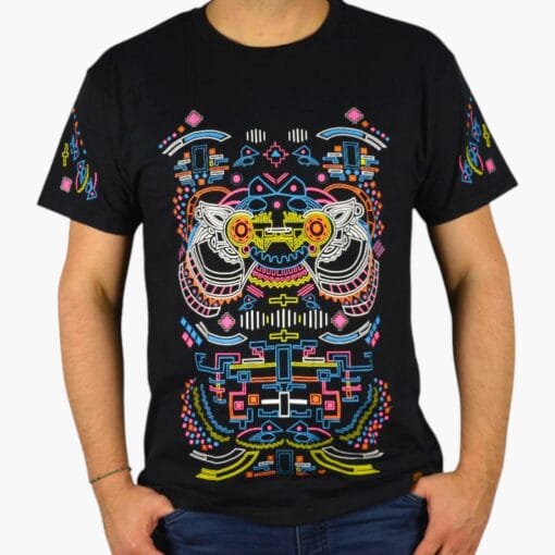 Schwarzlicht T-Shirt Robot