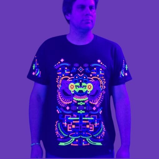 Schwarzlicht T-Shirt Robot