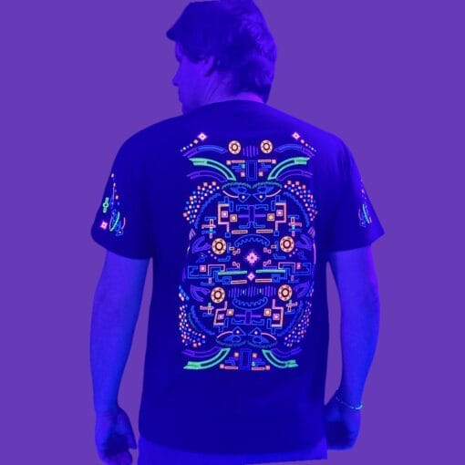 Schwarzlicht T-Shirt Robot