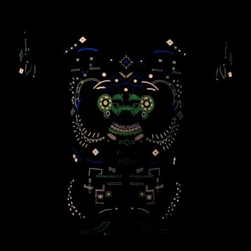 Schwarzlicht T-Shirt Robot