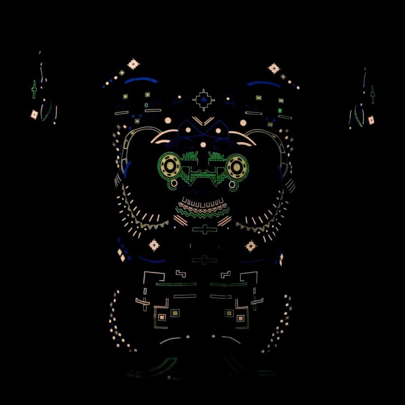 Schwarzlicht T-Shirt Robot Schwarzlicht T-Shirt Robot