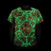 Schwarzlicht T-Shirt Shipibo Grün-Orange