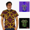 Schwarzlicht T-Shirt Shipibo Gelb-pink