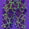Schwarzlicht Shorts Shipibo Gelb-Pink