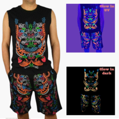 Schwarzlicht Set Tank Top Shorts Duende