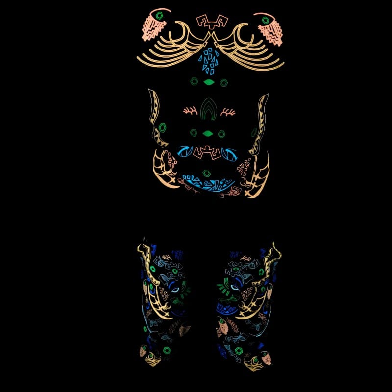 Schwarzlicht Set Tank Top Shorts Duende