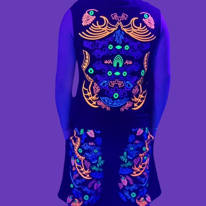 Schwarzlicht Set Tank Top Shorts Duende