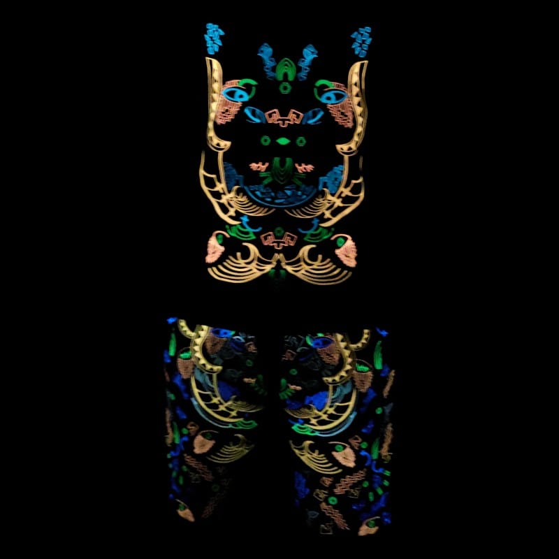 Schwarzlicht Set Tank Top Shorts Duende