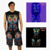 Schwarzlicht Set Tank Top Shorts Buho