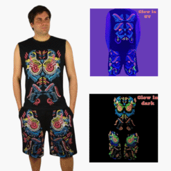 Schwarzlicht Set Tank Top Shorts Buho