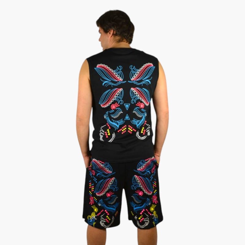 Schwarzlicht Set Tank Top Shorts Buho