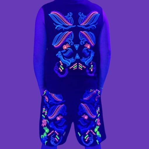 Schwarzlicht Set Tank Top Shorts Buho