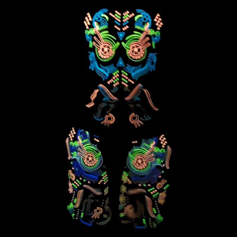 Schwarzlicht Set Tank Top Shorts Buho