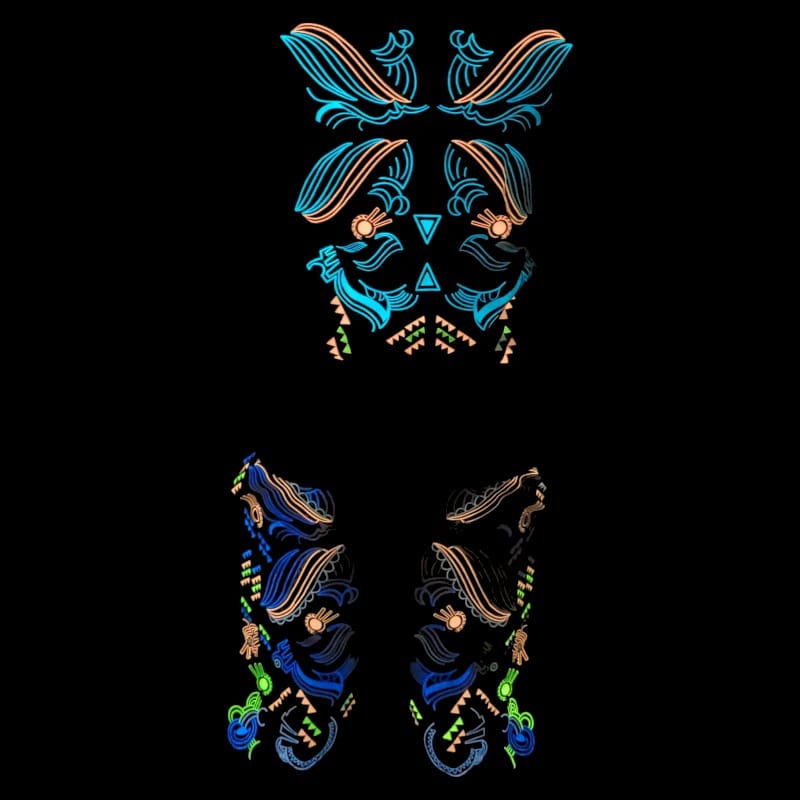 Schwarzlicht Set Tank Top Shorts Buho