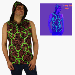 Schwarzlicht Aktives Tanktop Shipibo mit Kapuze