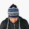 Chullo – Handgestrickte Wollmütze mit Ohrenschutz - Dunkelblau Variante 1 Chullo – Handgestrickte Wollmütze mit Ohrenschutz - Dunkelblau Variante 1