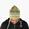 Chullo – Handgestrickte Wollmütze mit Ohrenschutz - Grün Variante 1 Chullo – Handgestrickte Wollmütze mit Ohrenschutz - Grün Variante 1