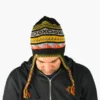 Chullo – Handgestrickte Wollmütze mit Ohrenschutz - Schwarz Variante 1 Chullo – Handgestrickte Wollmütze mit Ohrenschutz - Schwarz Variante 1