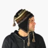 Chullo – Handgestrickte Wollmütze mit Ohrenschutz - Schwarz Variante 3 Chullo – Handgestrickte Wollmütze mit Ohrenschutz - Schwarz Variante 3