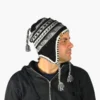 Chullo – Handgestrickte Wollmütze mit Ohrenschutz - Schwarz Variante 4 Chullo – Handgestrickte Wollmütze mit Ohrenschutz - Schwarz Variante 4