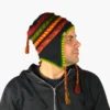 Chullo – Handgestrickte Wollmütze mit Ohrenschutz - Schwarz Variante 6