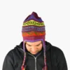 Chullo – Handgestrickte Wollmütze mit Ohrenschutz - Violett Variante 1 Chullo – Handgestrickte Wollmütze mit Ohrenschutz - Violett Variante 1