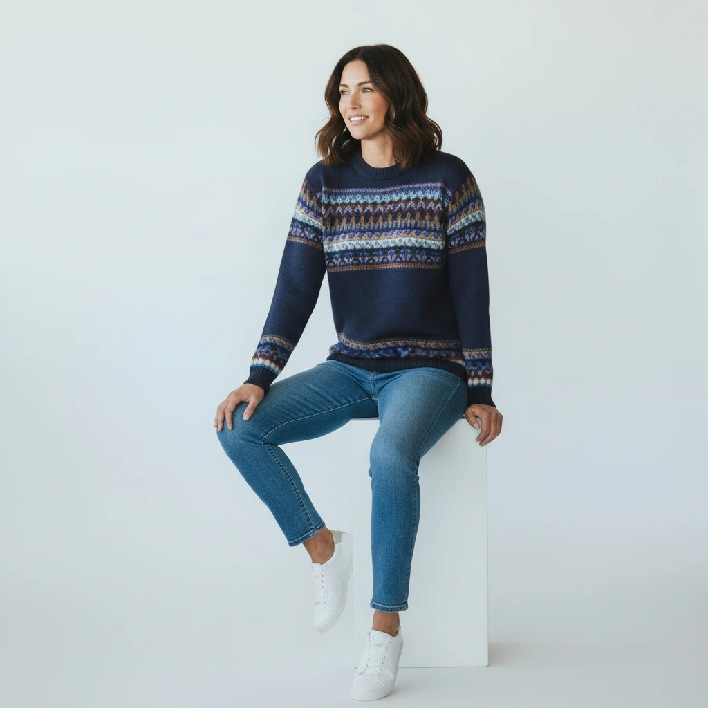 Kuschliger Alpaka Pullover aus Peru blau Kuschliger Alpaka Pullover aus Peru blau