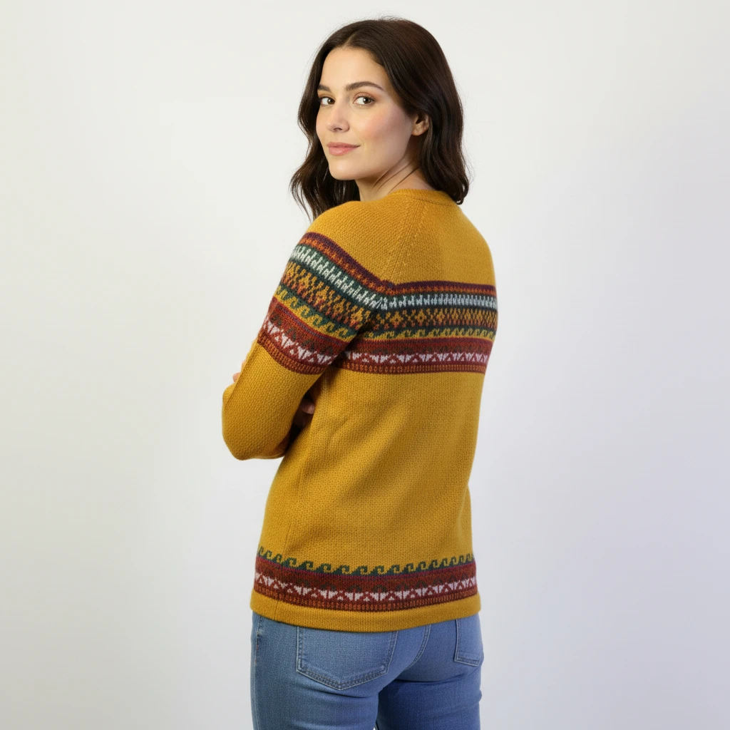 Kuschliger Alpaka Pullover aus Peru gelb Kuschliger Alpaka Pullover aus Peru gelb