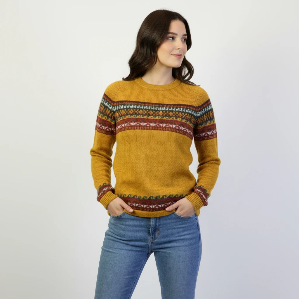 Kuschliger Alpaka Pullover aus Peru gelb Kuschliger Alpaka Pullover aus Peru gelb