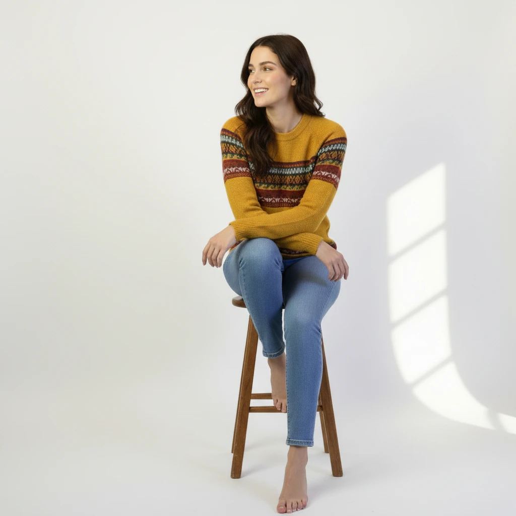 Kuschliger Alpaka Pullover aus Peru gelb Kuschliger Alpaka Pullover aus Peru gelb