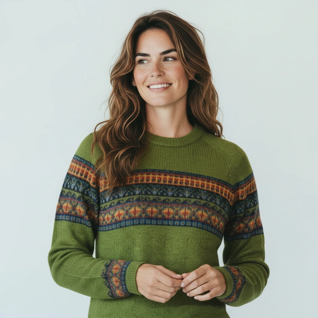 Kuschliger Alpaka Pullover aus Peru grün Kuschliger Alpaka Pullover aus Peru grün