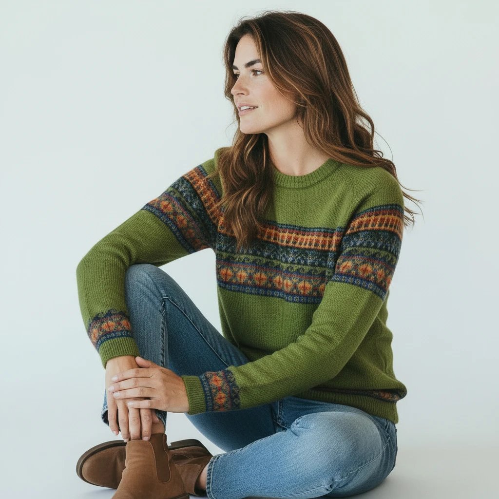 Kuschliger Alpaka Pullover aus Peru grün Kuschliger Alpaka Pullover aus Peru grün