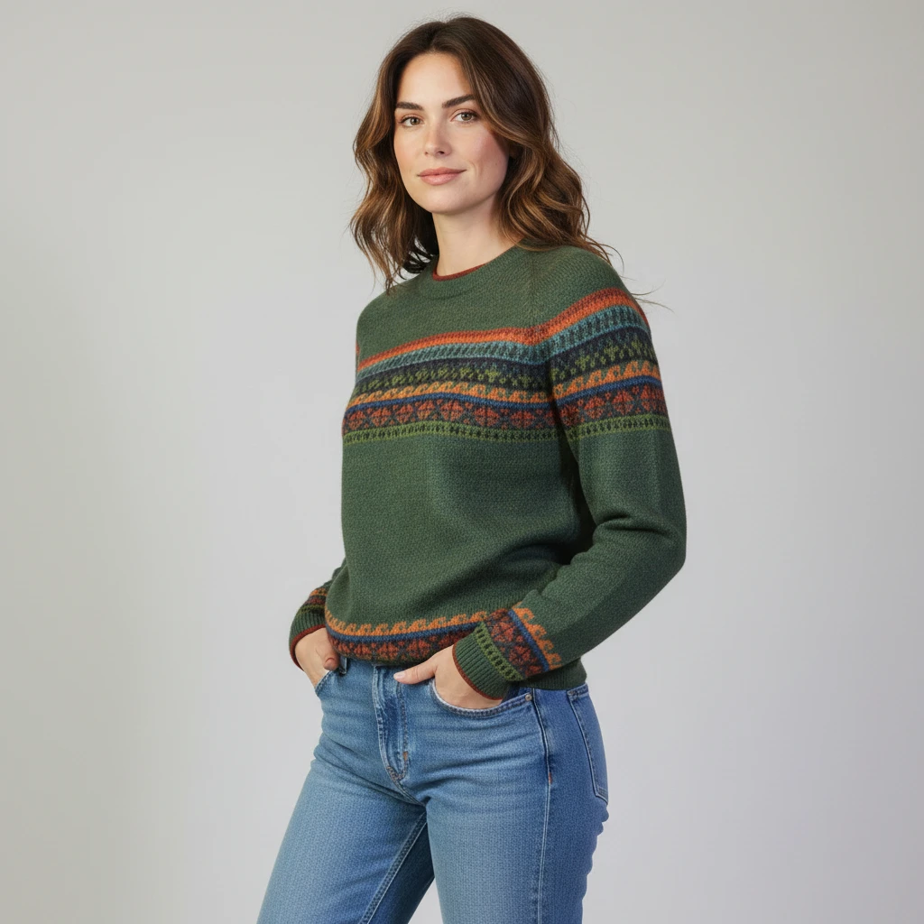 Kuschliger Alpaka Pullover aus Peru olivgrün Kuschliger Alpaka Pullover aus Peru olivgrün