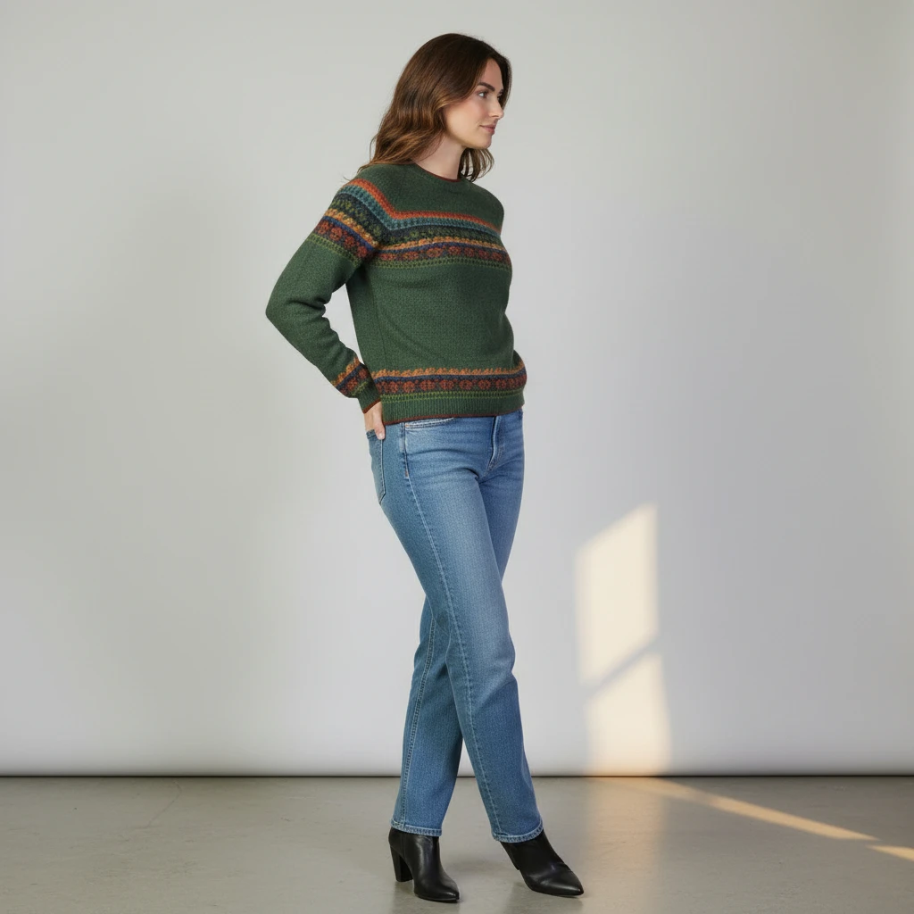 Kuschliger Alpaka Pullover aus Peru olivgrün Kuschliger Alpaka Pullover aus Peru olivgrün