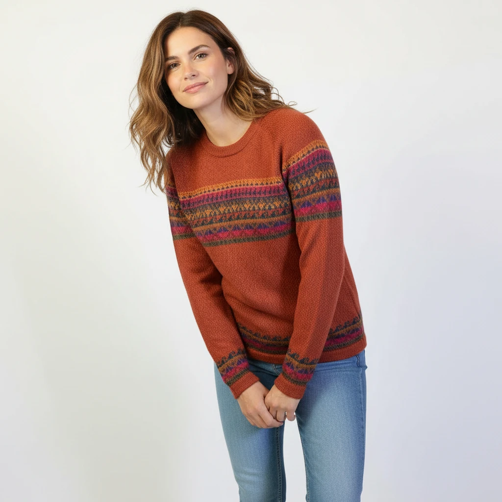 Kuschliger Alpaka Pullover aus Peru orange Kuschliger Alpaka Pullover aus Peru orange