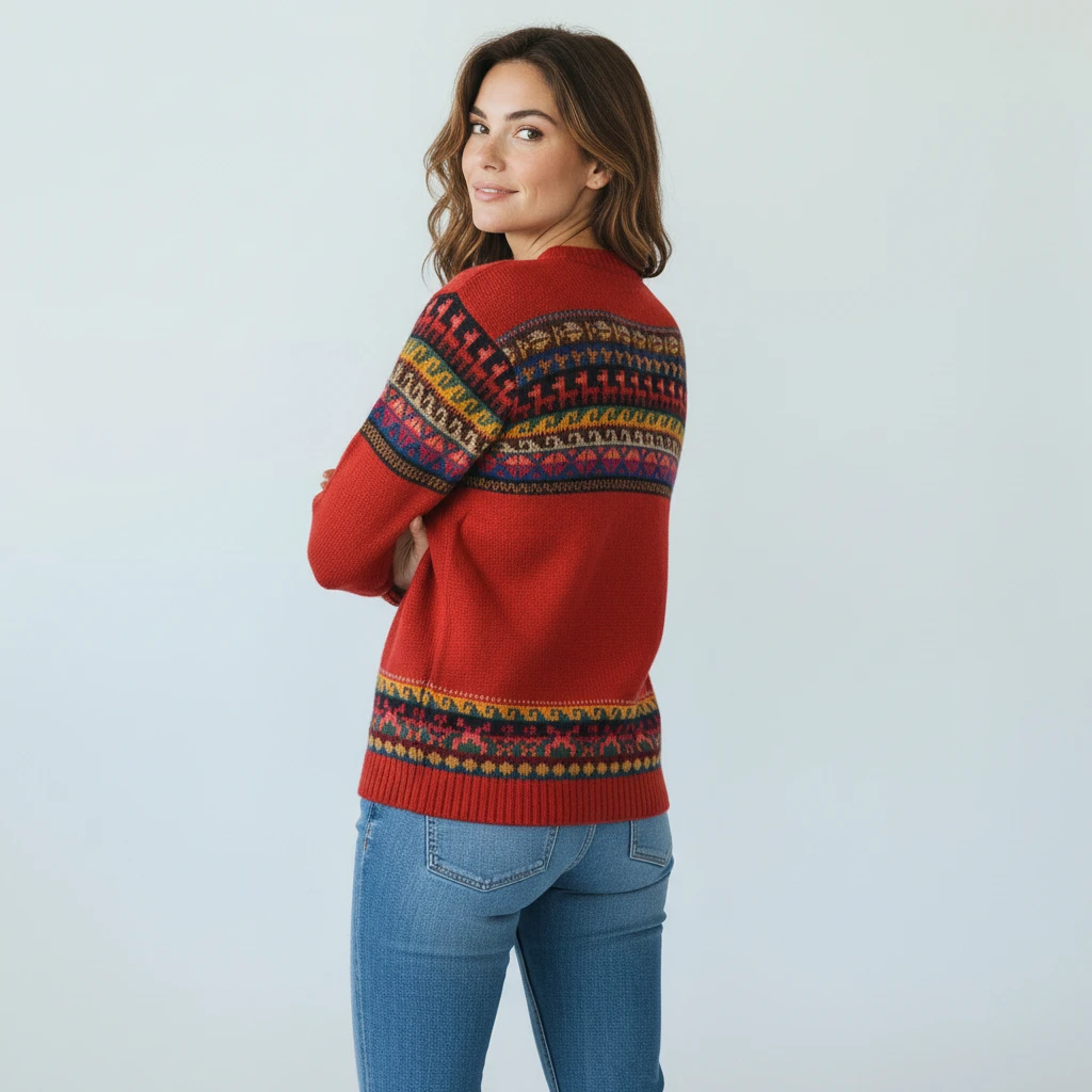 Kuschliger Alpaka Pullover aus Peru rot Kuschliger Alpaka Pullover aus Peru rot